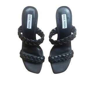 Brand New STEVE MADDEN Prema braided sandals black 10M
